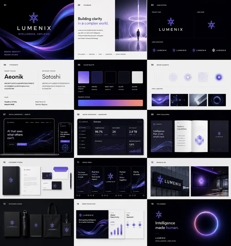 Lumenix brand identity presentation